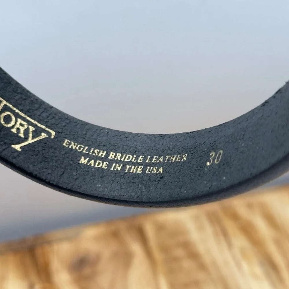 Tory Leather Belt Black Snaffle Bit English Bridle Leather USA Size 30 2197 EUC